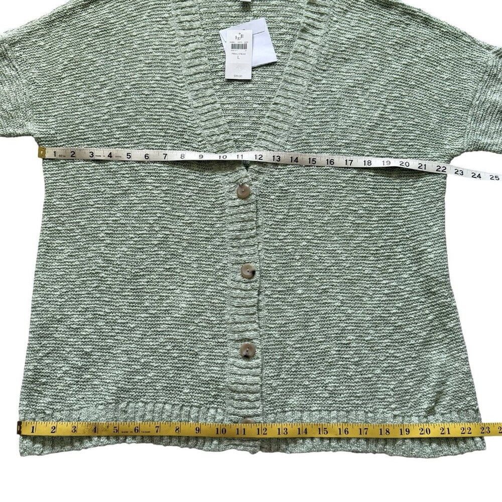 J. Jill Size Large Textured Prickly Pear Green Cardigan Sweater Button Front NEW - Picture 11 of 12